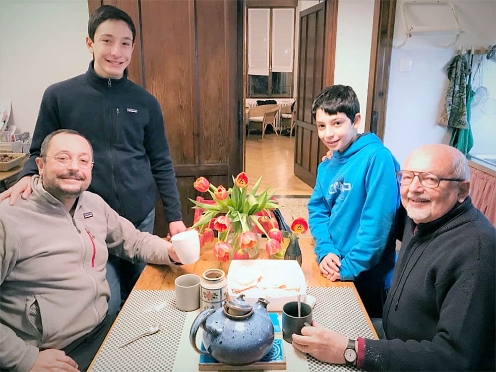 Fabio Catellani con la sua famiglia